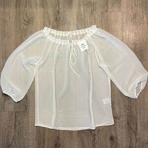 NWT - Rubberband 3/4 Sleeve Blouse - Size Small